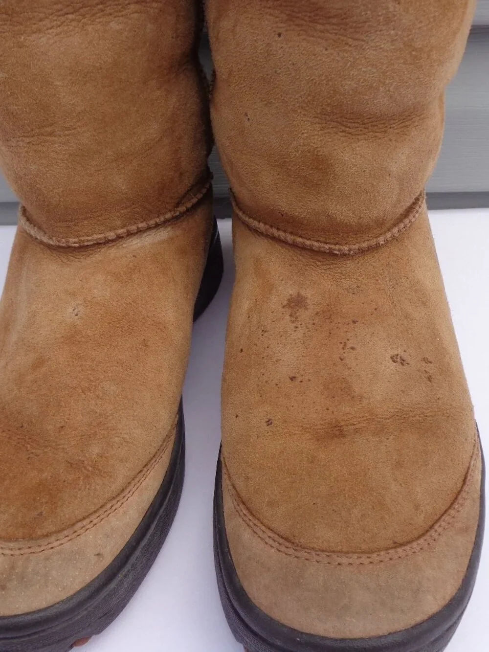 UGG Australia Ultimate Tall Braid Boots Chestnut Thick Rubber Sole Leather Sz 8